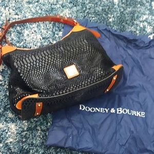 Blk Snakeskin Satchel